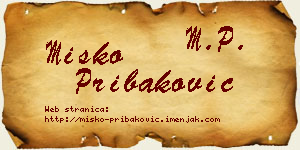 Miško Pribaković vizit kartica